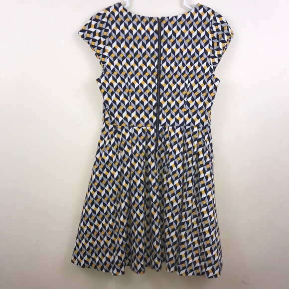 Louche| Geometric Printed Cotton Skater Dress - Picture 2 of 6